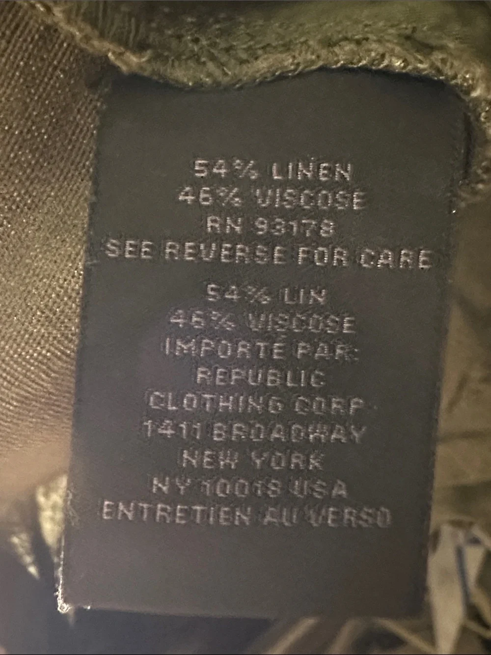 Magaschoni Man Olive Green Linen Blend Shorts